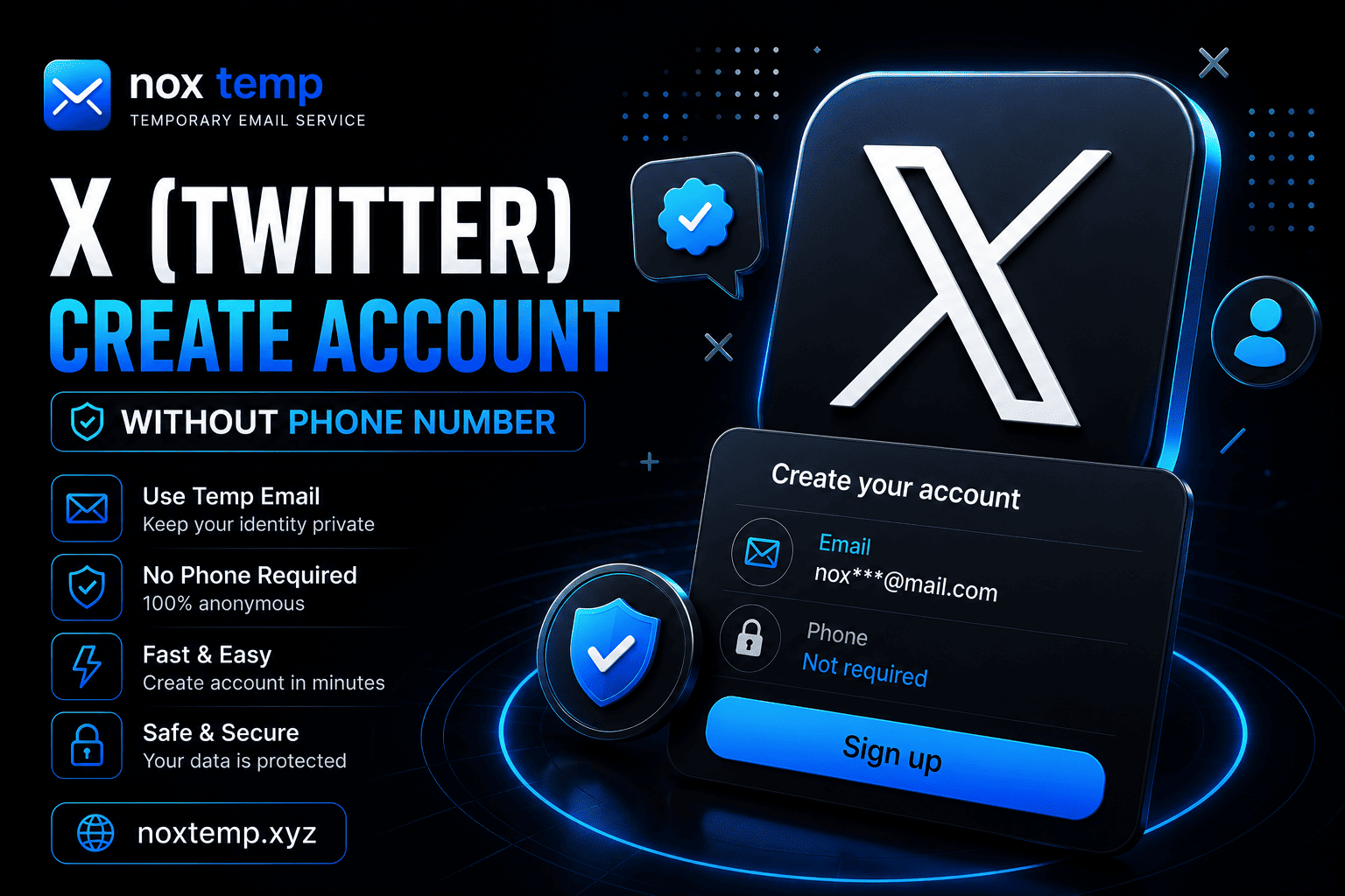 Use temp mail on Twitter / X