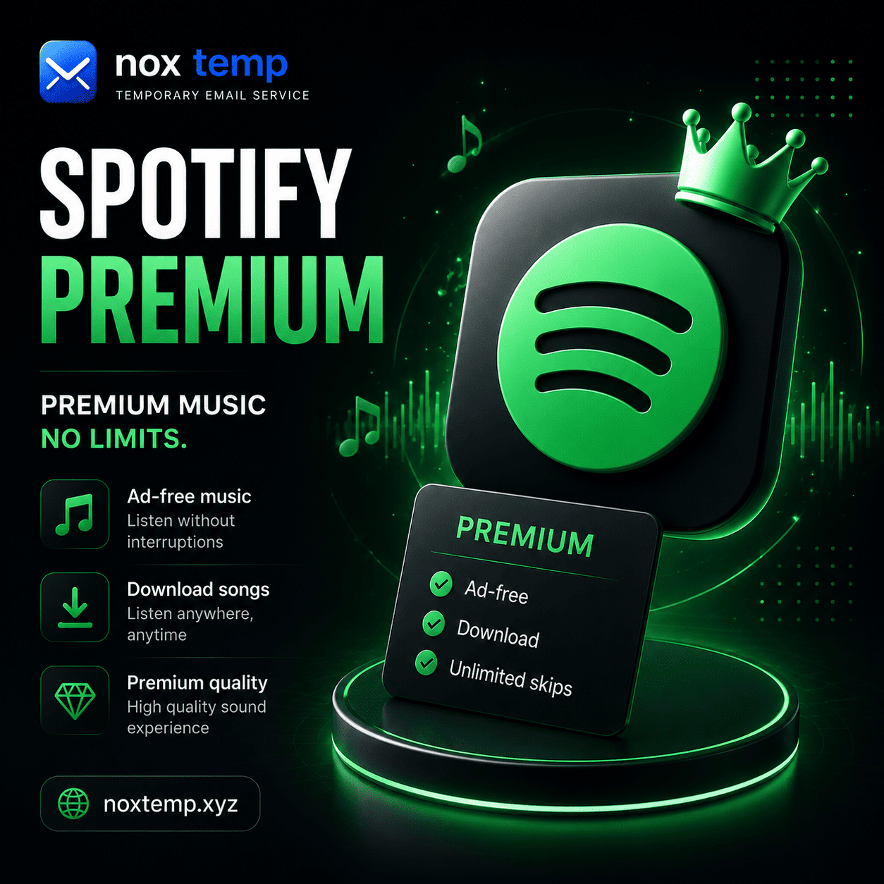 Start a Spotify Premium trial with temp mail